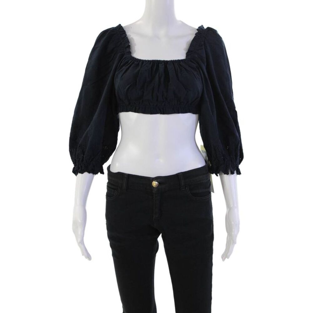 Birds of Paradis Womens Agnes Blouse - Midnight Broderie Size M